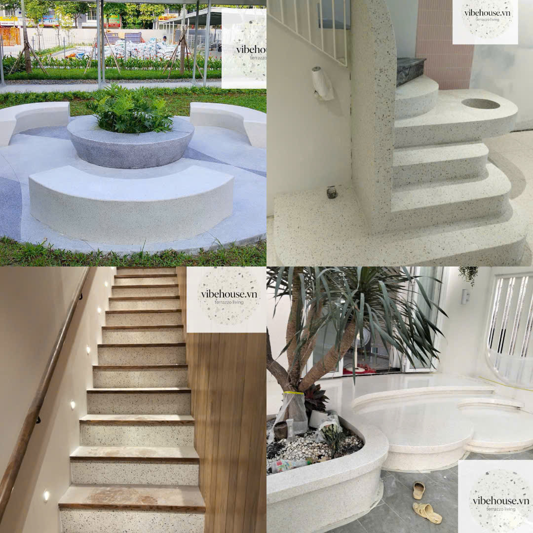Phủ Đá Mài Terrazzo Cho Sàn, Bàn Ghế, Cầu Thang